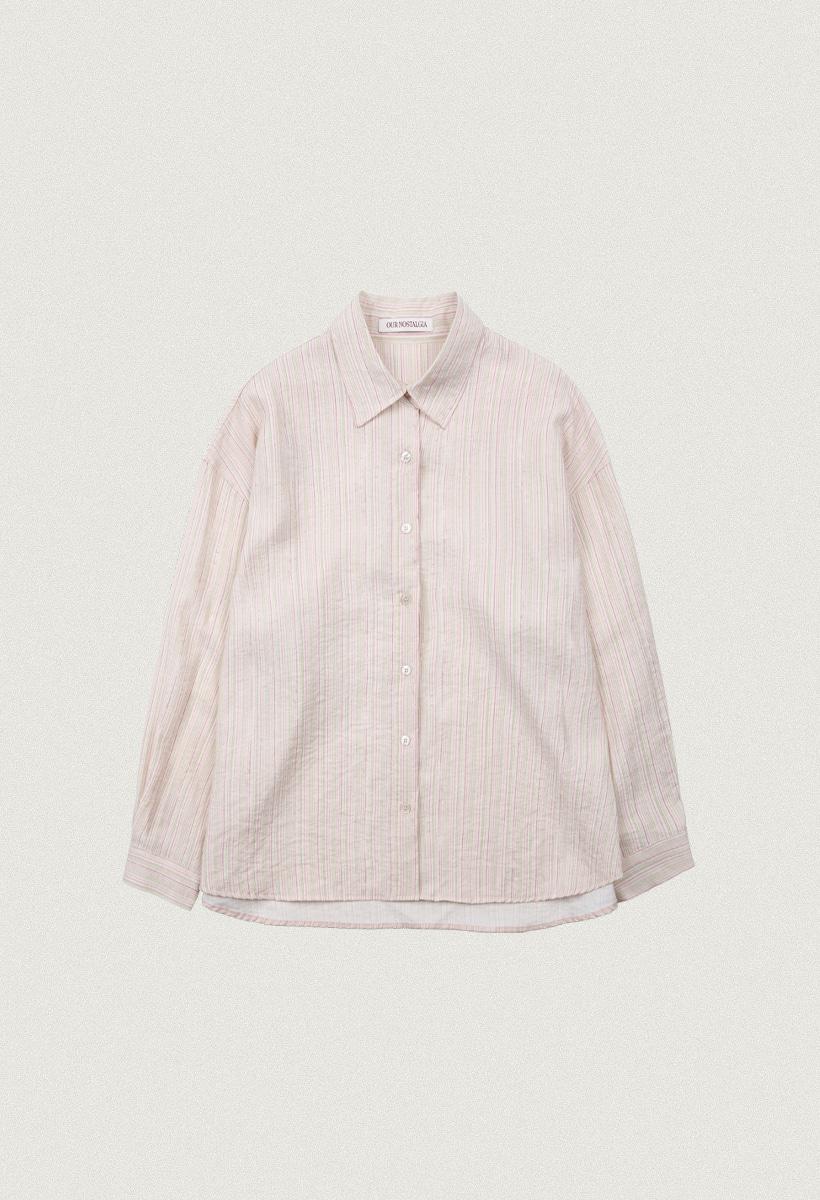 Vintage stripe shirt_Pink&Green(O25-SH01)