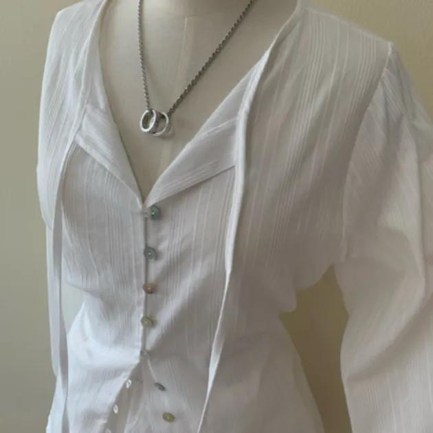 (💥최저가) 리얼2 리본 버튼 블라우스 (3color)