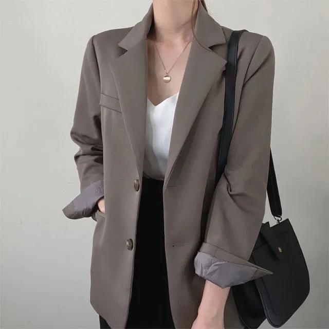 당일발송 (어깨패드없는 네추럴핏) 봄가을 소매트임 고퀄 베이직 자켓