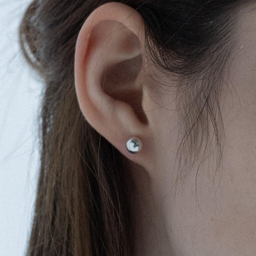 [Silver 925] Full Moon Earrings SE211 - 3sizes