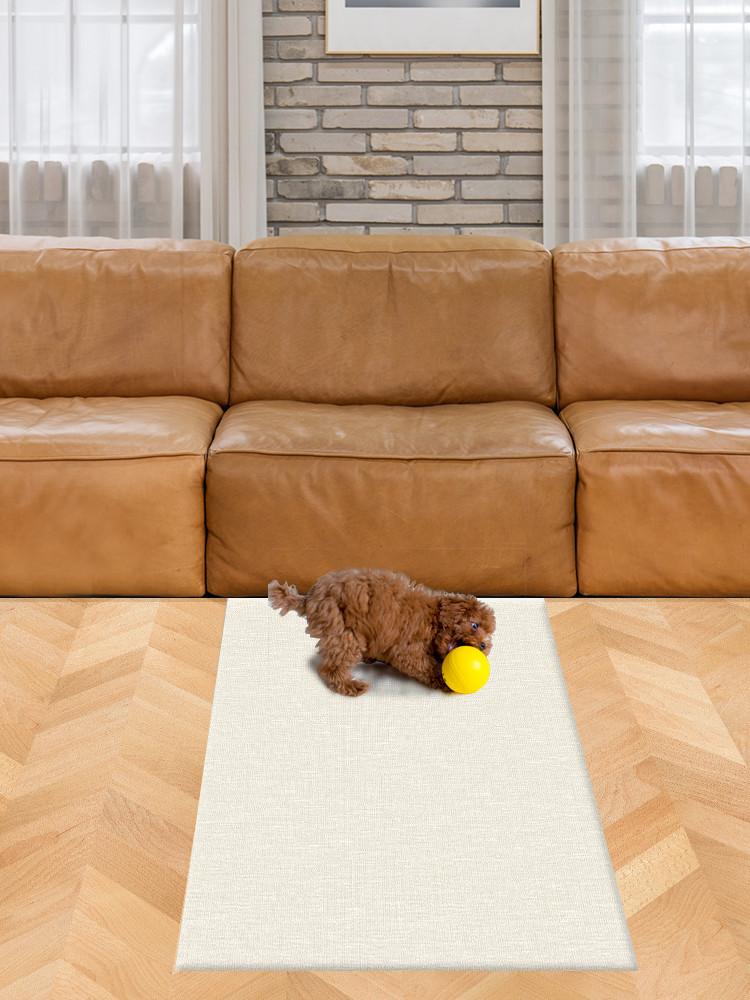 [폴딩140x60cm] 디팡 소형견용 펫플레이 강아지매트 미끄럼방지매트 4mm 시크크리미