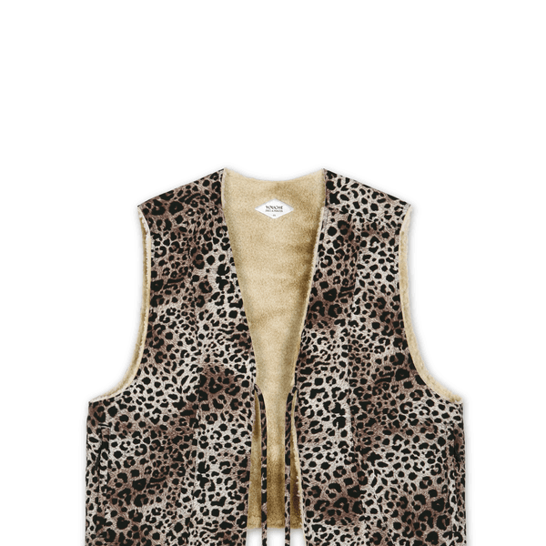 23PF GV SHERPA VEST Leopard
