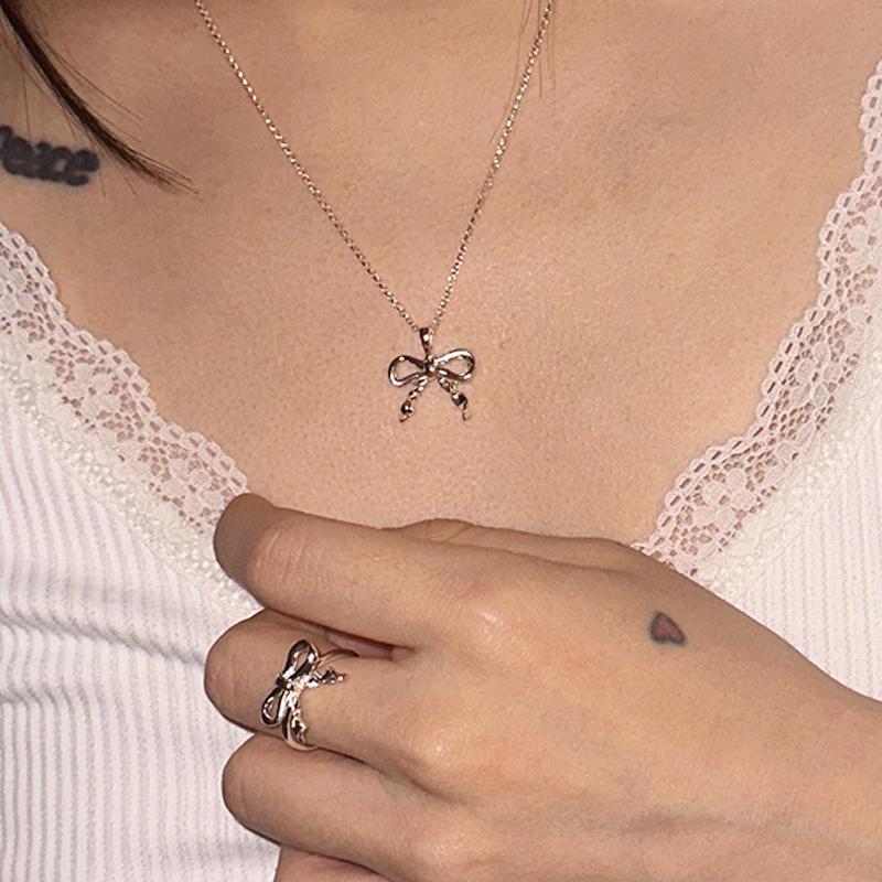 [아몬즈 단독] Ribbon tie Necklace