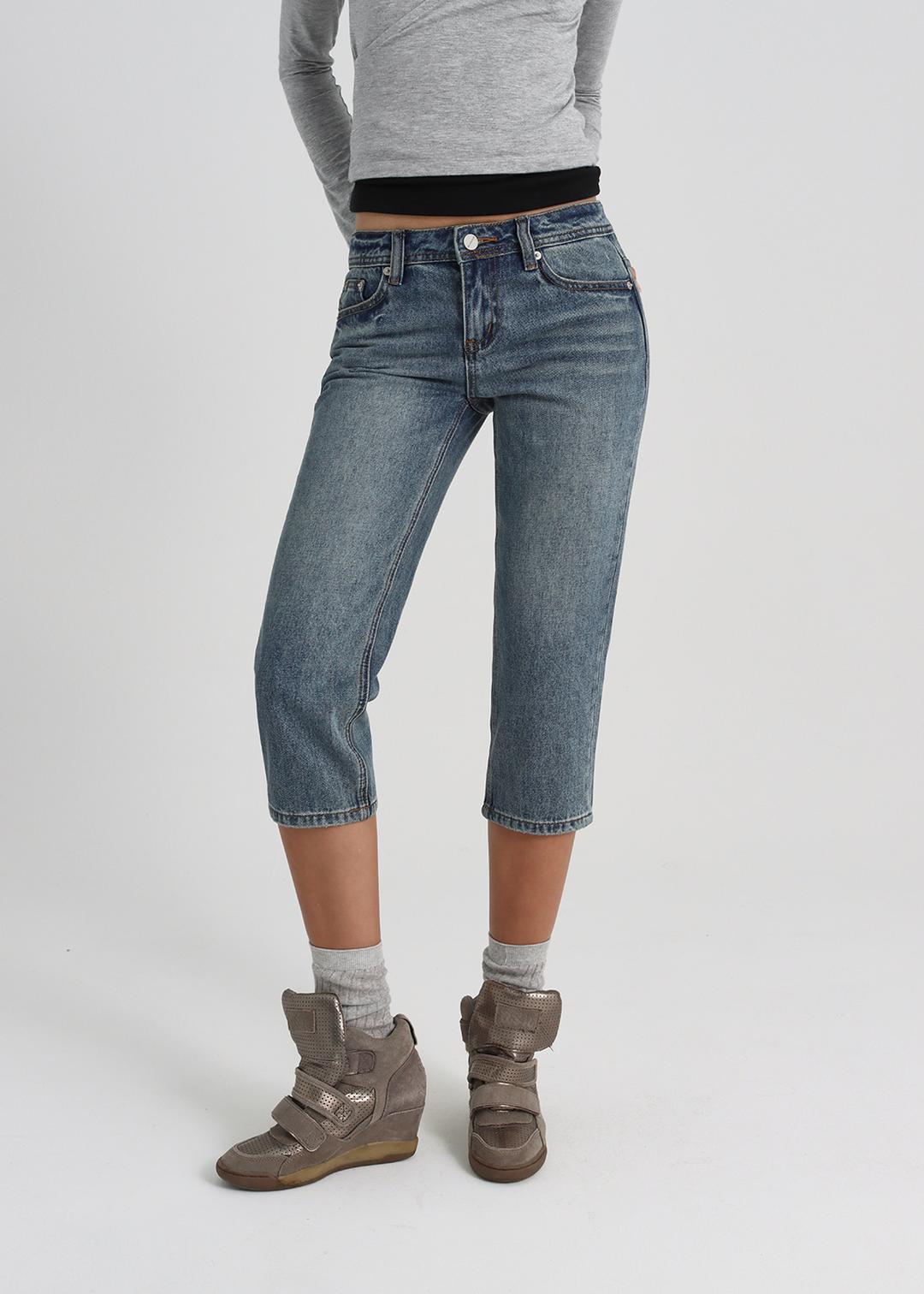 [B-DENIM] VINTAGE CAPRI JEANS 049
