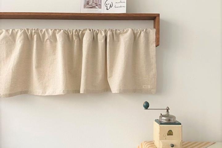 린넨오트밀 바란스커튼 주방작은창 가리개 커튼