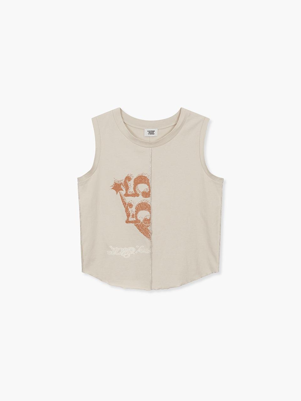 PRINTED RE WORK SLEEVELESS_beige