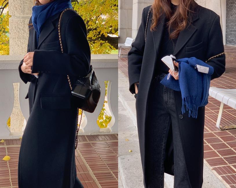 [울 80%] Sign wool coat (블랙)(지연/10일이상소요)