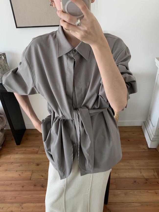 [Persona] double layer tie blouse (F/W ver. gray)