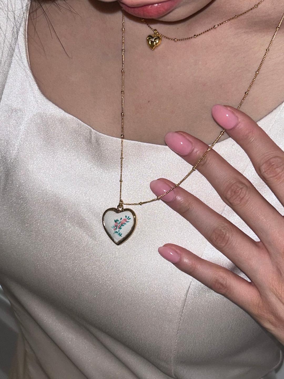 Fabric Heart Necklace