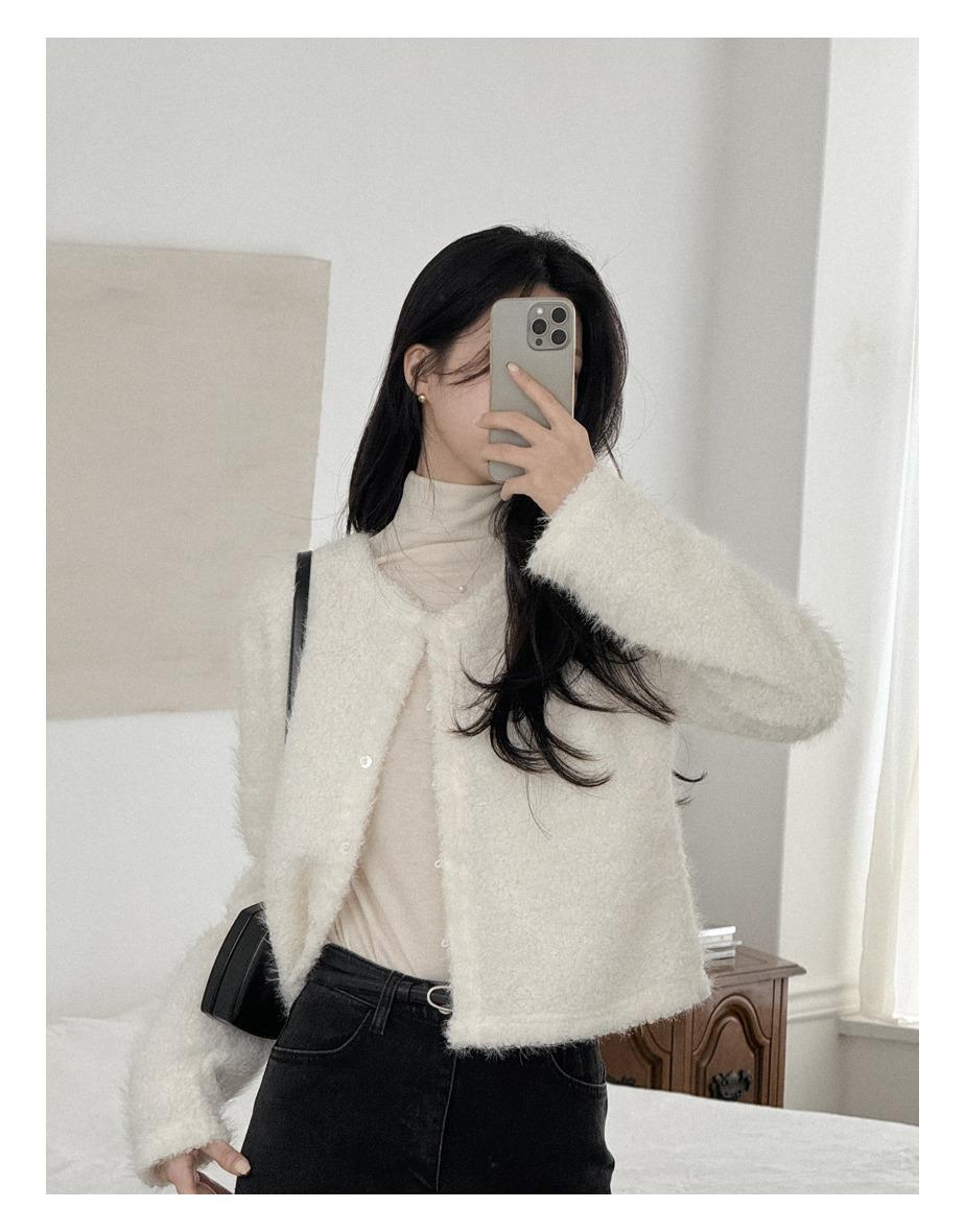 [일주일소요] 포피 퍼 라운드 가디건 [아이보리]