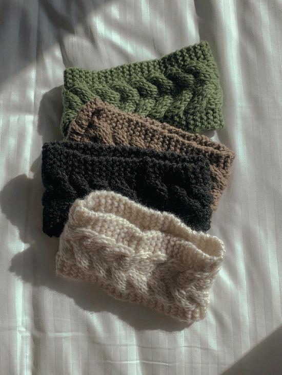 크로앙 니트 헤어밴드 (5color)