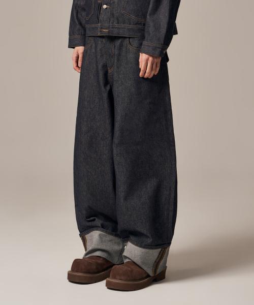 Bolly Roll Up Raw Denim Pants Indigo