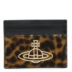 비비안웨스트우드 레오파드 씬 라인 오브 카드지갑 블랙 브라운 VMTCWA2021