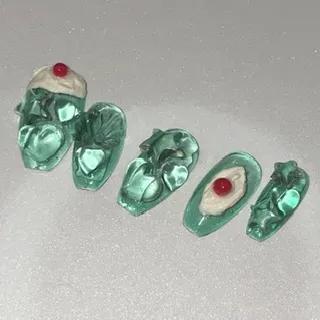 네일팁 사장이 타주는 메론소다 네일