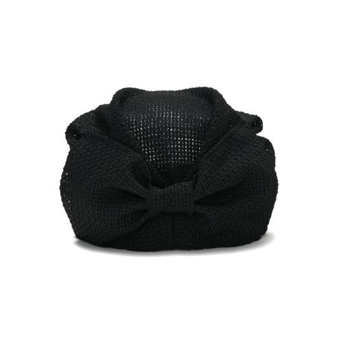 [NEW -10%] TURBAN HAT_RIBBON_SS BLACK