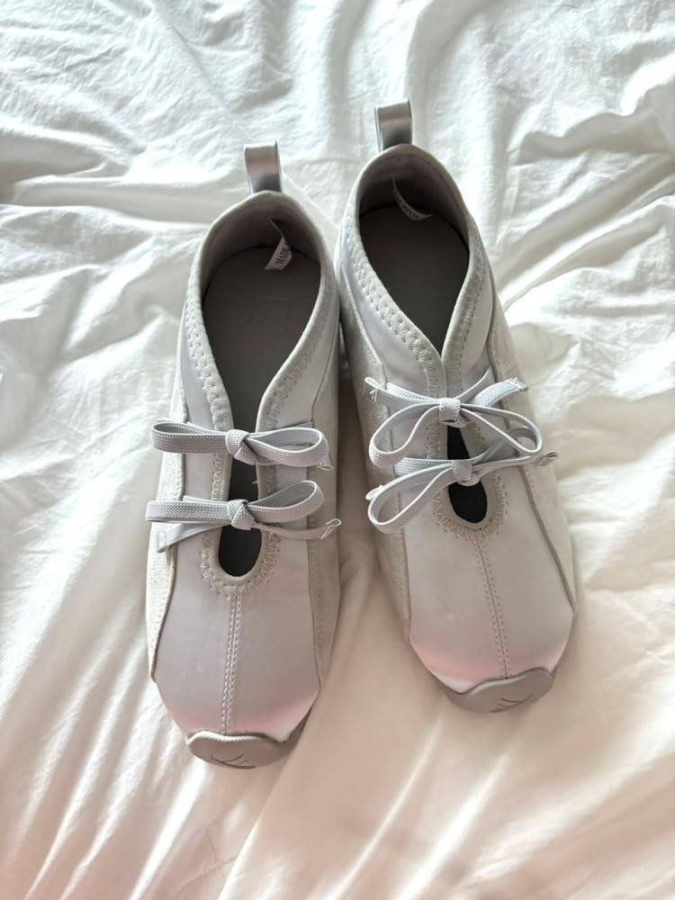 [속굽 3cm] 리본밴딩 발레코어 스니커즈 운동화 슈즈 (2c) 