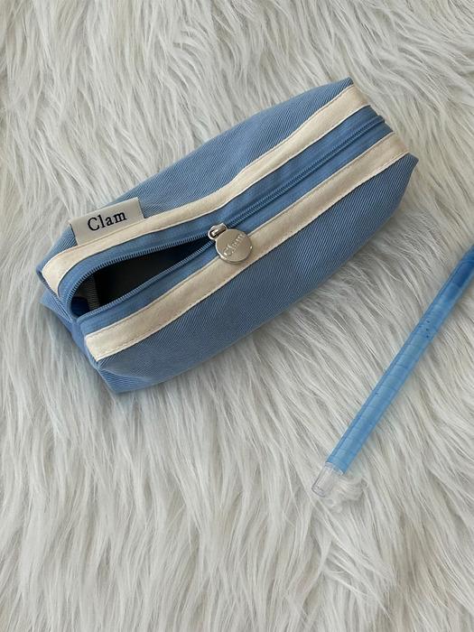 Clam round pencilcase _ Lagy blue