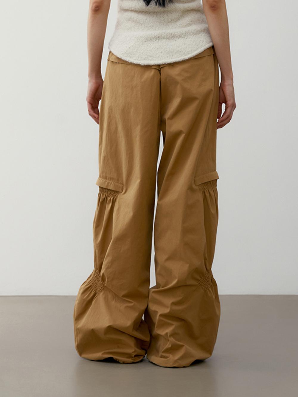 SHIRRING VOLUME PANTS_BEIGE