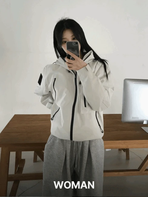 (WOMAN) 고프 패치 윈드브레이커자켓