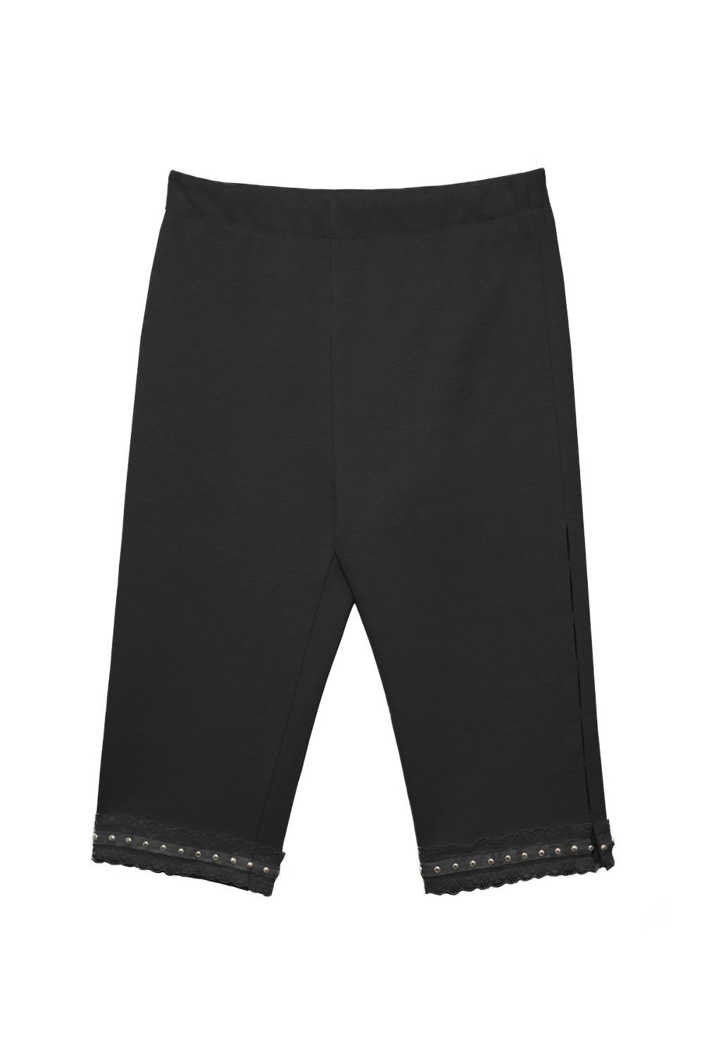 Side Hole Capri Pants_BLACK