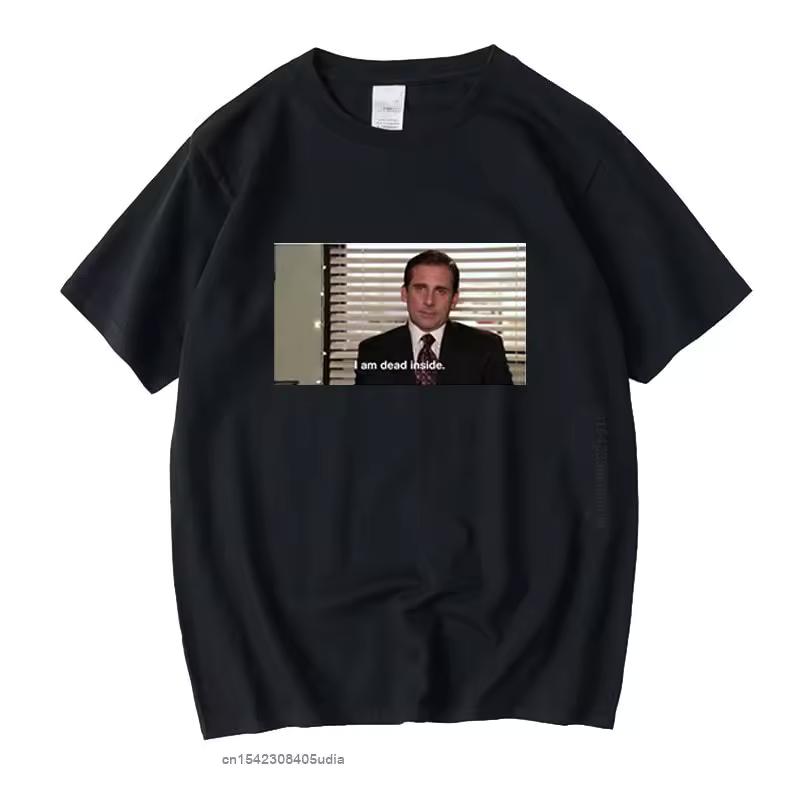나는 죽은 내부 Michael Scott T 셔츠 티 탑 미국 사무실 남성 여성 Tshirts Meme Funny Tshirt Camisas Hombre