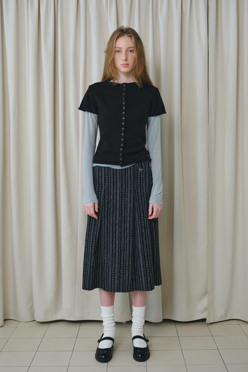 renee button cardigan - black