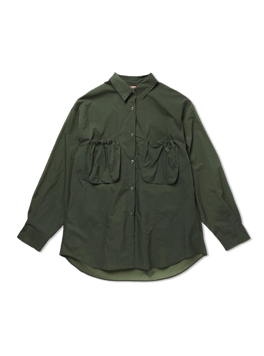 Sheer Two Poket Shirt, Khaki
