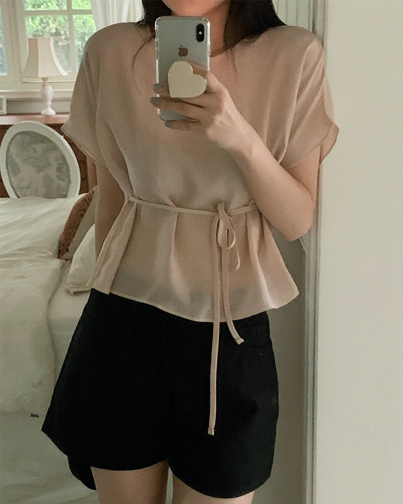 미르 스트링 블라우스