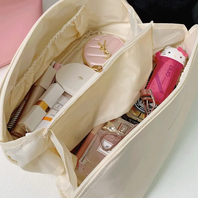 [4컬러] 매직큐브 대용량 파우치 여행 외박 파스텔 사각 화장품 메이크업 가방 미니백 지퍼 no.1502