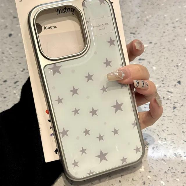 당일🚀, ❤️신상 할인❤️ 실버 스타 티타늄 실버프레임 아이폰케이스 / 아이폰 16 15 14 13 프로 프로맥스 유니크 에폭시 선물 고급 폰케이스