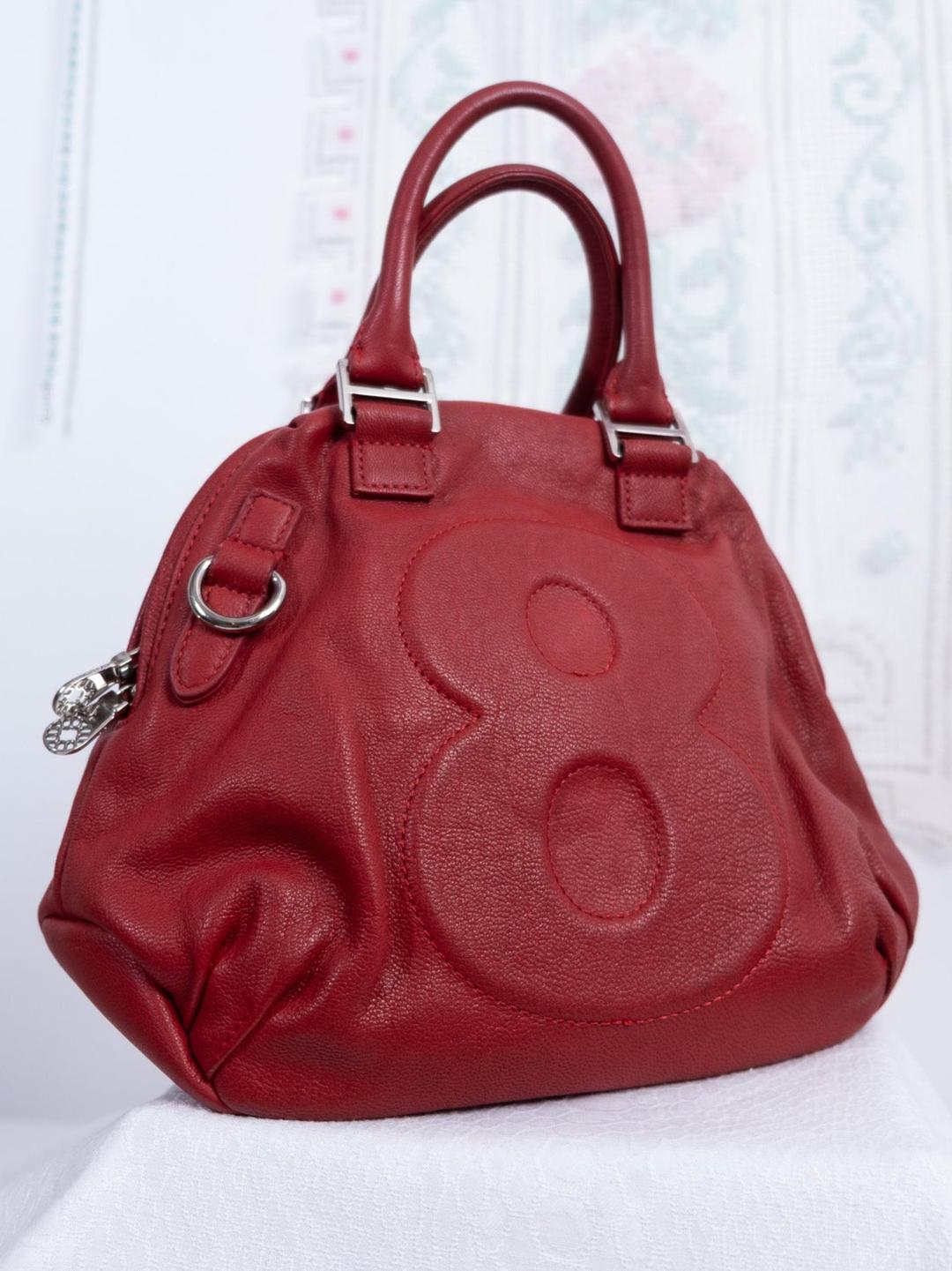 MUTA 8 RED REAL LEATHER HANDBAG