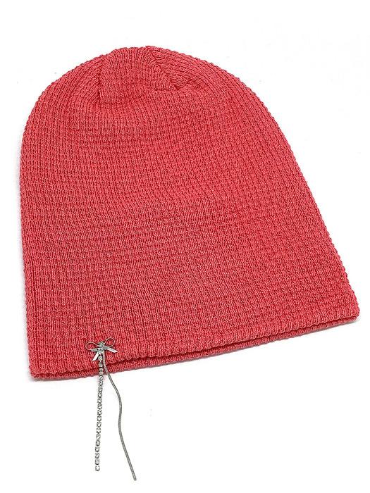 Ribbon Chain Beanie [Pink]