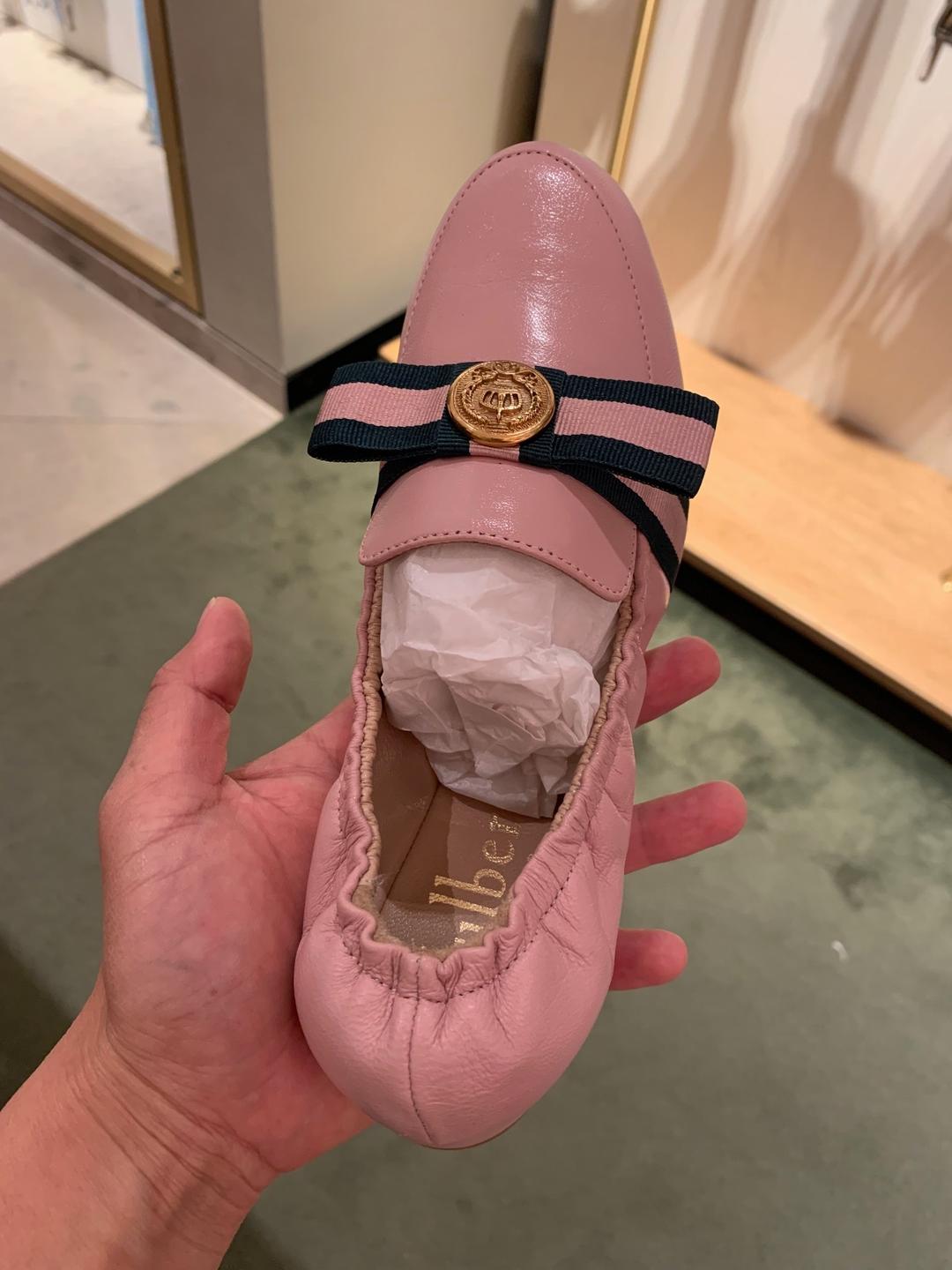 멀버리 여성 재즈 리본 보우 플랫 파우더핑크 SA4643