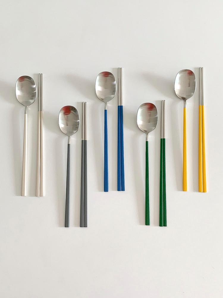 멜로즈 스테인레스 국산 한식 수저 세트 신혼부부 숟가락 젓가락