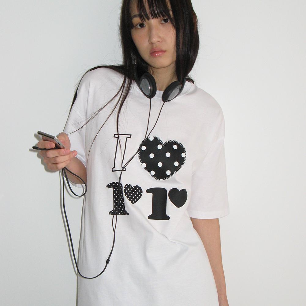 I LUV RR OVER FIT T SHIRT WHITE BLACK