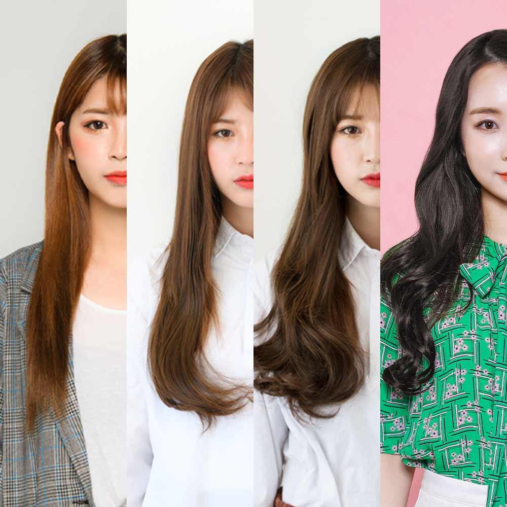 똑딱이 붙임머리 부분 헤어 피스 가발 4가지 스타일 긴머리