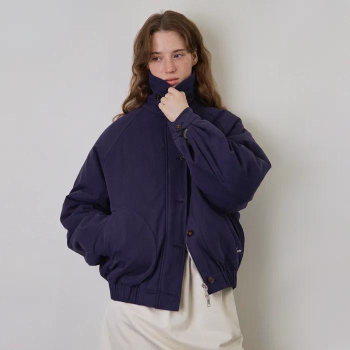 시어링 코튼 패디드 자켓_Moon Navy