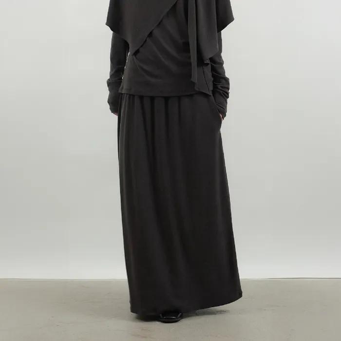 Wool-blend Jersey Maxi Skirt_Charcoal