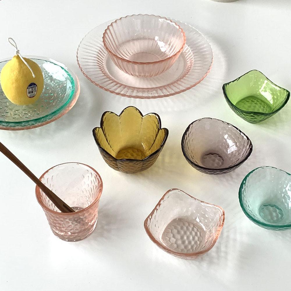 파스텔 LaLa 글라스 찬기 디저트 볼 종지 5color