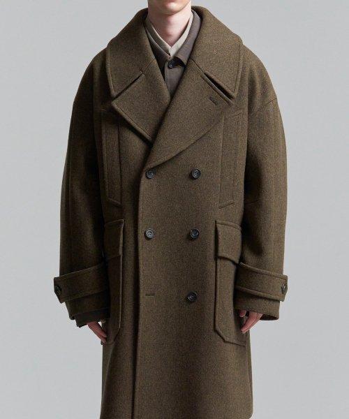 Oversized Double Coat (Dark Olive)