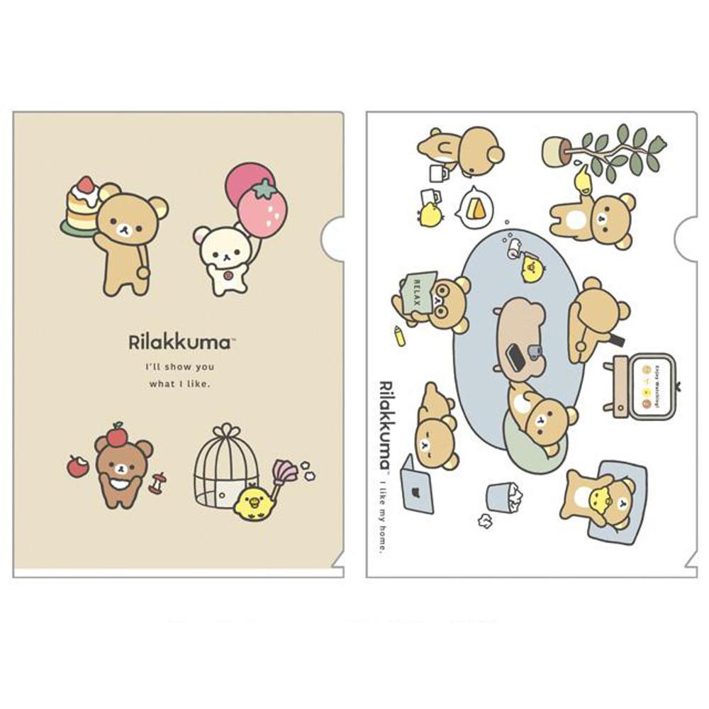 리락쿠마가 가장 좋아하는 것들 테마 A4 파일 홀더 인덱스 1포켓 FA12701