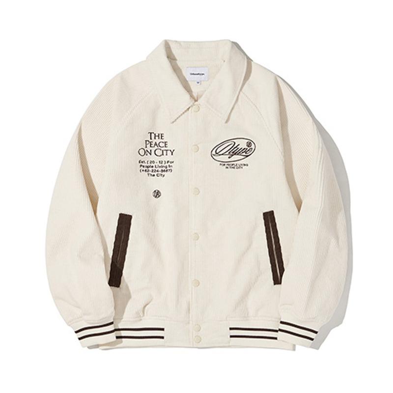 코듀로이 래글런 자켓_아이보리