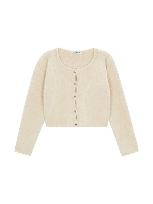 Mini Hairy Bolero cardigan_cream