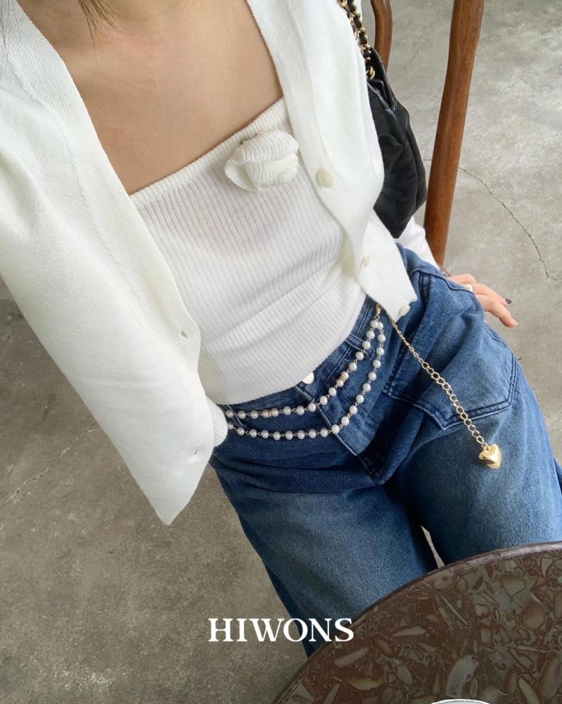 여성 빈티지 진주 레이어드 하트 벨트