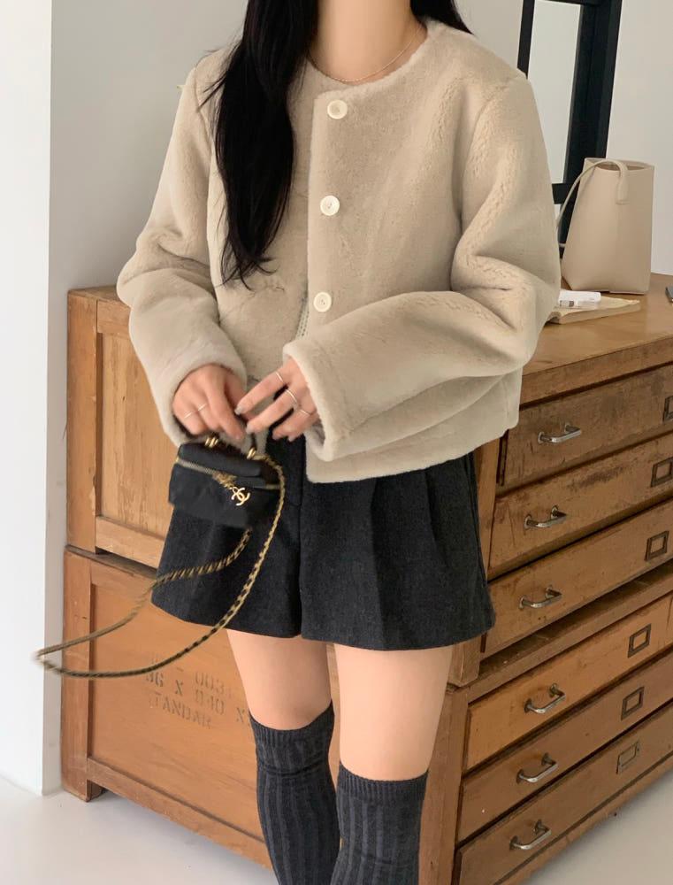 [29일까지 할인가 / 주문폭주] 시에 퍼 무스탕 (크림베이지)