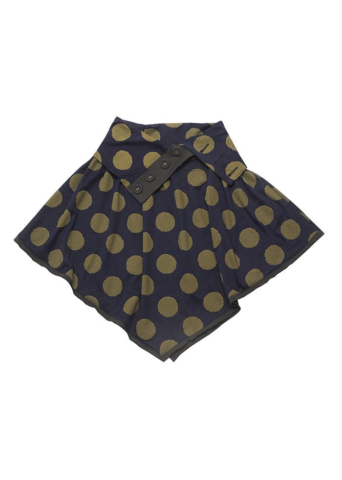 MULTI-WAY DOT CAPE SKIRT NAVY