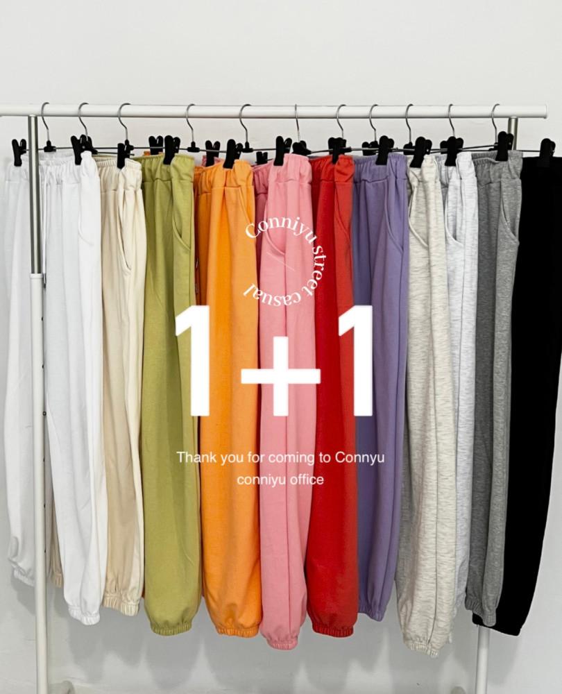 1+1 여성 여자 무릎 안나오는 트레이닝 기모 조커 조거 팬츠 바지 봄 여름 겨울