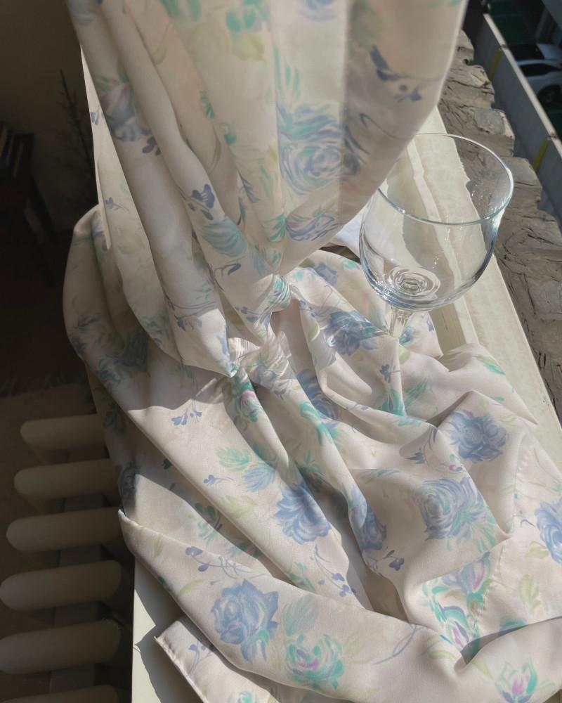 ivory bluebell curtain 플라워 빈티지 아이보리 베이지 블루