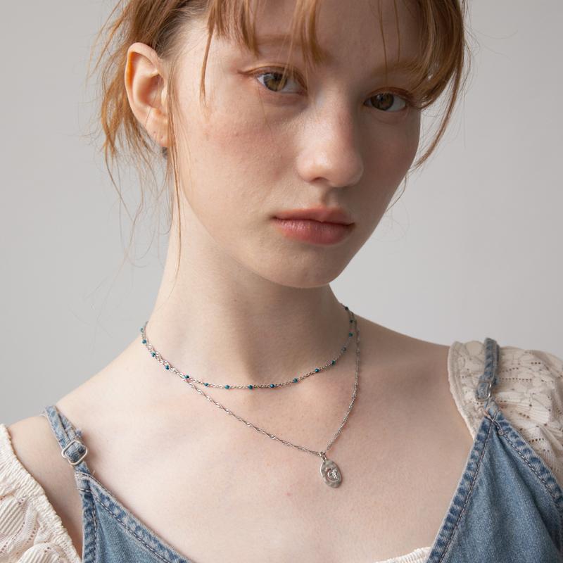 Fly me to the moon double chain necklace