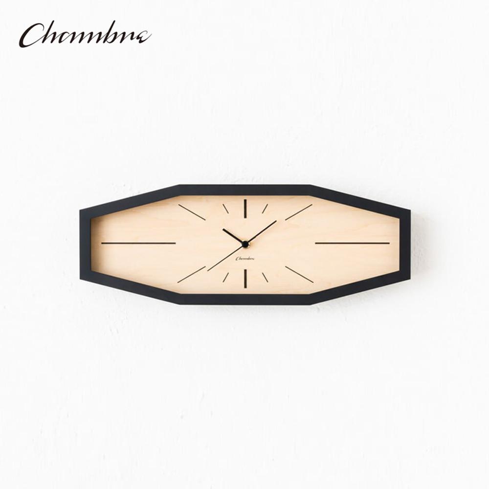 CHAMBRE 샹브루 벽시계 LINE CLOCK 블랙 무소음